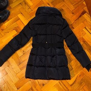 Kids Black SAM Puffer Jacket with belt